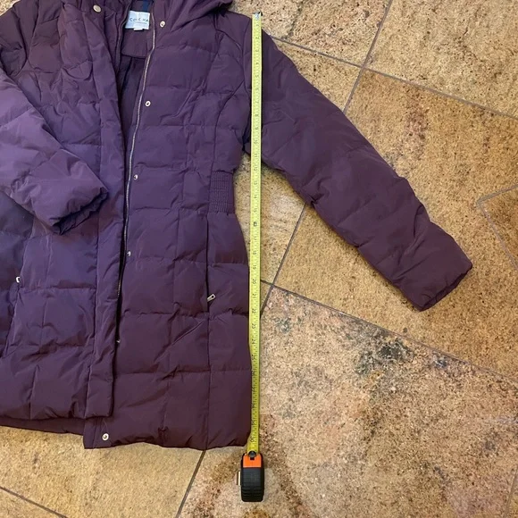 Cole Haan Signature Women's M eggplant purple Down Feather Quilted Coat - Picture 9 of 11